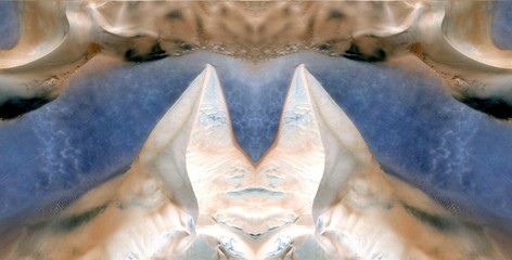 abstract symmetrical photograph of the deserts of Africa from the air, aerial view, abstract...