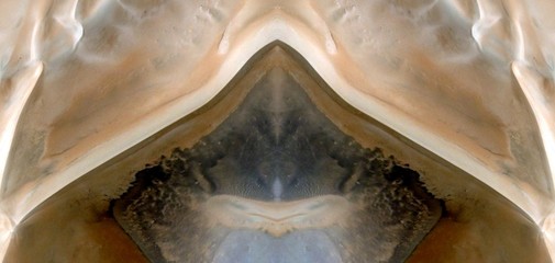 abstract symmetrical photograph of the deserts of Africa from the air, aerial view, abstract...