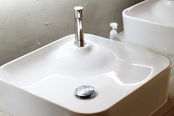 modern sink water in the bathroom