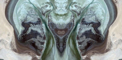 the monster of machismo,  abstract symmetrical photograph of the deserts of Africa from the air,...
