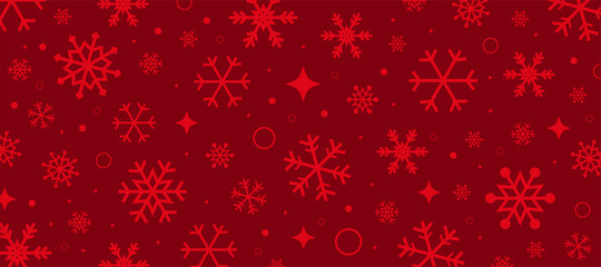 Naklejka na ściany i meble Red background with snowflakes. Wrapping paper background with snowflakes. Vector