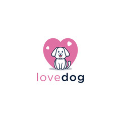 love dog logo vector icon illustration template
