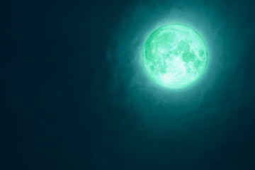 full Beaver Moon on dark cloud on the night sky
