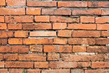 Beautiful retro old red brick wall background texture for backdrop