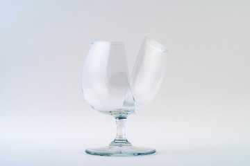 Broken glass isolated on white