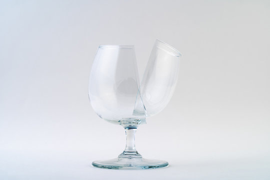 Broken glass isolated on white