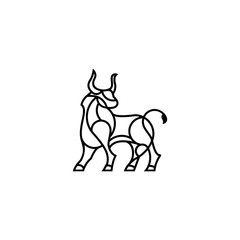 bull logo design icon vector line monoline