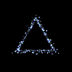 Rainbow, iridescent rectangle, shiny confetti.