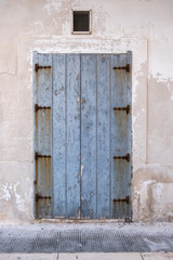 Wooden closed door