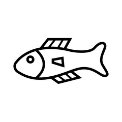 Fish icon vector in simple design template