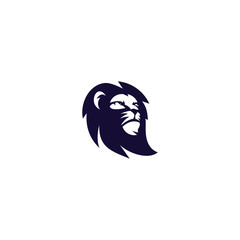 lion head logo vector icon illustration template