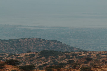 Fototapeta na wymiar View of the hills at Kalo Dungar in Kutch, Gujarat, India