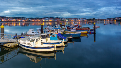 Fototapeta na wymiar Port and Town of Ares in Ares Estuary La Coruna Galicia