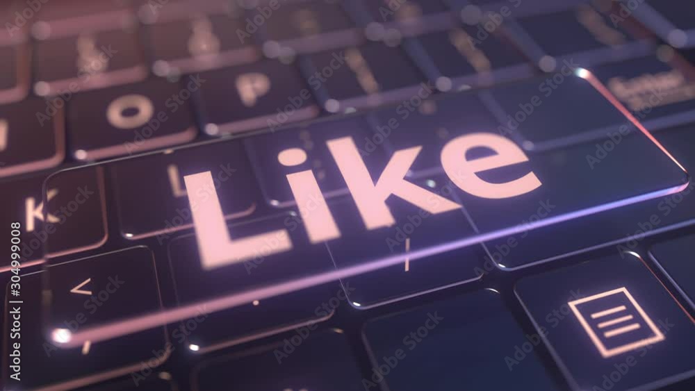 Aufkleber futuristic computer keyboard and transparent like key. conceptual 3d animation