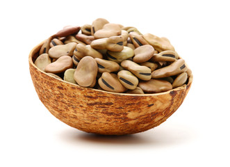 Fava beans,Vicia faba on white background