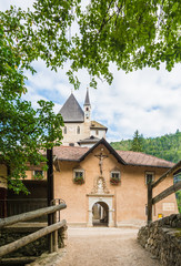 Fototapeta na wymiar The medieval sanctuary of San Romedio. Non Valley, Trento province, Trentino Alto-Adige, Italy, Europe