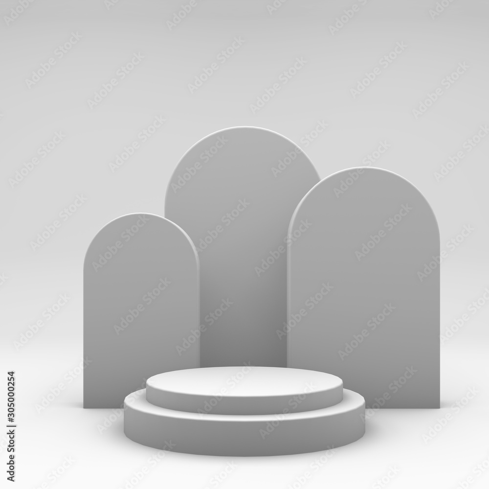 Poster minimalistic showcase with empty space. design for product presentation in trendy style. 3d render.