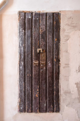 Closed wooden  door