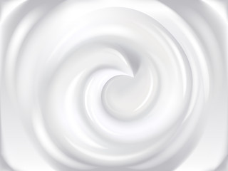 Realistic cosmetic cream smear, top view