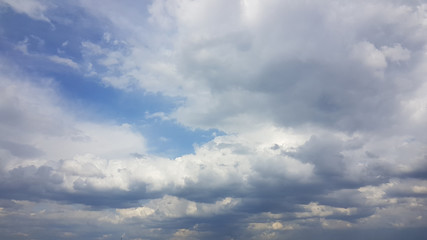 Beautiful blue sky background with cirrus clouds