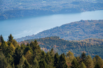Maggiore lake seen from Mottarone mountain, Piedmont region, Italy