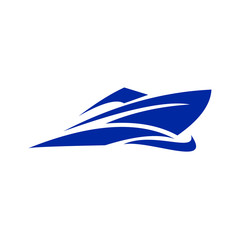 boat blue logo on white background