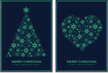 Fototapeta na wymiar Set of Christmas card templates 