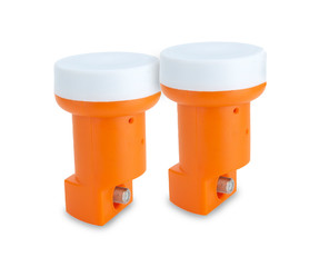 low noise block down converter (lnb)  isolated white background.