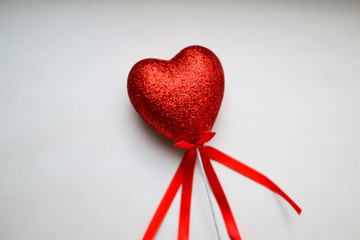 shiny heart for valentines day on a white background