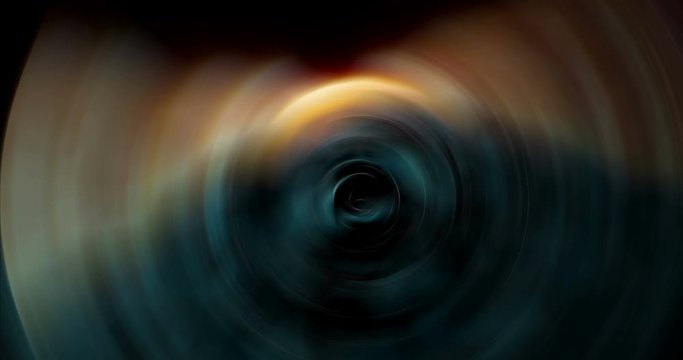 Big swirl composition abstract background with light from yellow to dark blue. Tornado and abstract twist on black background.