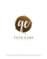 Q E QE initial splash logo template vector. A logo design for company and identity business.
