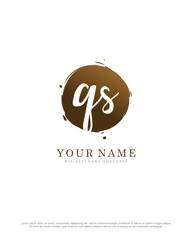 Q S QS initial splash logo template vector. A logo design for company and identity business.