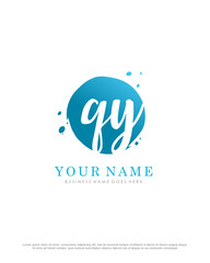Q Y QY initial splash logo template vector. A logo design for company and identity business.