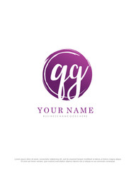 Q G QG initial splash logo template vector. A logo design for company and identity business.
