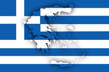 greek flag of greece map illustration