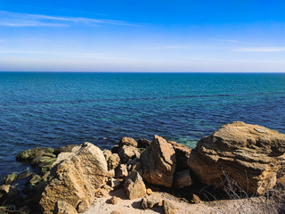 beautiful seascape without people with azure water