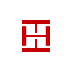 Creative and Minimal TH monogram, letter TH or HT logo design, Rectangle monogram HT logo template .vector
