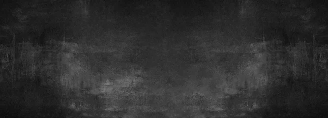 Fotobehang zwarte steen beton textuur achtergrond antraciet panorama banner long © Corri Seizinger