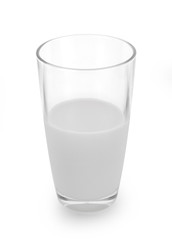 glass of milk on white background