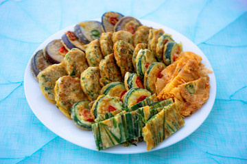 Korean style pan-fried meatballs and other style pancakes