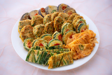 Korean style pan-fried meatballs and other style pancakes