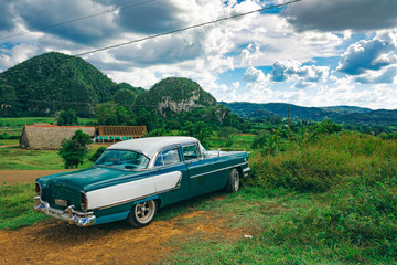 American classic car / Valley of Vinales, Cuba