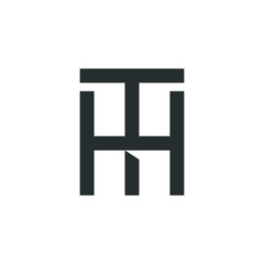 Creative and Minimal TH monogram, letter TH or HT logo design, Rectangle monogram HT logo template .vector