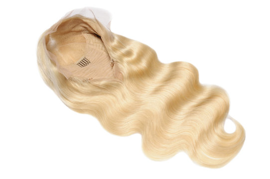 Body wavy bleached blonde human hair weaves extensions lace wigs
