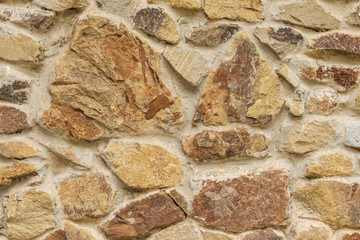 Background in the form of a stone wall from large light brown stones