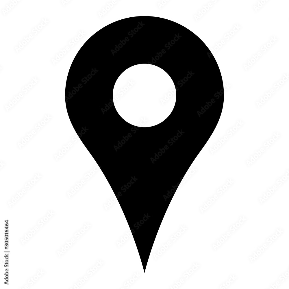 Aufkleber black map pointer. simple flat vector icon
