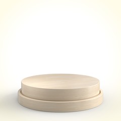 Wooden product stand isolated. Platform template.