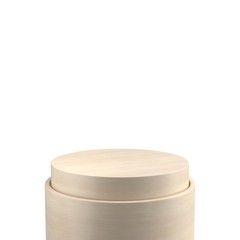 Wooden platform isolated on white background. Product stand template.