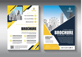 Business abstract vector template. Brochure design, cover modern layout, annual report, poster, flyer in A4 with colorful triangles, geometric shapes for tech, science, market with light background