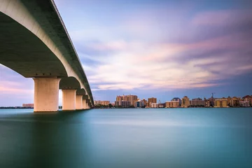 Fototapeten Sarasota, Florida, USA town cityscape from Sarasota Bay. © SeanPavonePhoto